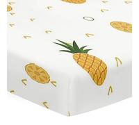 Hiseng Lenzuolo con angoli Neonato Lenzuola Carrozzina, Stampa 3D di Ananas Elasticizzati Coprimaterasso Biancheria da Letto Materassino Sacco a Pelo per Lettino (piccolo ananas,75x30x10cm)
