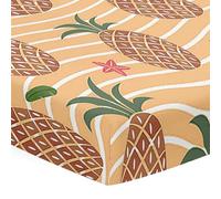 Hiseng Lenzuolo con angoli Neonato Lenzuola Carrozzina, Stampa 3D di Ananas Elasticizzati Coprimaterasso Biancheria da Letto Materassino Sacco a Pelo per Lettino (frutta tropicale,75x30x10cm)