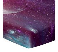 Hiseng Lenzuolo con angoli Neonato Lenzuola Carrozzina, Stampa Del Cielo Stellato Elasticizzati Coprimaterasso Biancheria da Letto Materassino Sacco a Pelo per Lettino (Terra,65x95x10cm)