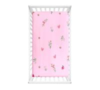 Hiseng Lenzuolo Neonato Lenzuola Carrozzina, Motivo Floreale Elasticizzati Coprimaterasso Biancheria da Letto Materassino Sacco a Pelo per Lettino Ragazzi e Ragazze (Rosa,75x30cm)