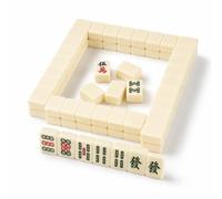 Hiseng Mahjong Set Senza Custodia, Gioco di Mahjong Cinese Portatile per Viaggi e Serate in Famiglia, Tessere Piccole e Leggere, Gioco da Tavolo Tradizionale (Beige)