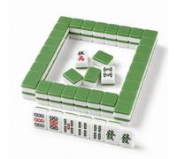 Hiseng Mahjong Set Senza Custodia, Gioco di Mahjong Cinese Portatile per Viaggi e Serate in Famiglia, Tessere Piccole e Leggere, Gioco da Tavolo Tradizionale (Verde)