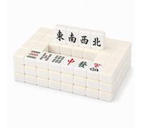 Hiseng Mini Mahjong Set 144 Senza Custodia, Gioco di Mahjong Cinese Portatile per Viaggi e Serate in Famiglia, Tessere Piccole e Leggere, Gioco da Tavolo Tradizionale (Bianco)