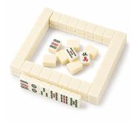 Hiseng Mini Mahjong Set 144 Tessere Senza Custodia, Gioco di Mahjong Cinese Portatile per Viaggi e Serate in Famiglia, Tessere Piccole e Leggere, Gioco da Tavolo Tradizionale (Beige)
