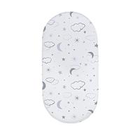 Hiseng Nordico Fiore Lenzuolo con angoli Cotone Lenzuola Carrozzina Neonato Elasticizzati Biancheria da Letto Materassino Sacco a Pelo Lettino Lenzuolino da Carrozzina (Nuvola luna,82x41cm)