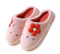 Hiseng Pantofole Donna Invernali Calde Peluche Pelose Foderata Per Casa Fluffy Slippers con Indoor Outdoor Antiscivolo Suola Ciabatte Fiori Carini Slip On Pelose da Inverno