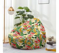 Hiseng Pouf Poltrona Sacco Senza Imbottitura S M L XL XXL Grande per Adulti e Bambini, Pouf Poltrona Contenitore Senza Imbottitura per Soggiorno Living Room, Stampe Frutta (Tropico,70x80cm)