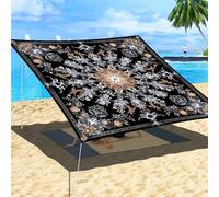 Hiseng Rettangolo Tenda a Vela Ombreggiante Impermeabile, Stile Etnico Vele Parasole da Giardino Protezione Raggi UV 95% Telo Ombreggiante Terrazzo Telo Ombra per Esterno (Nero,2x2m)