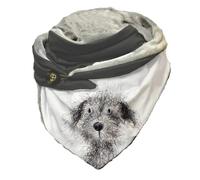 Hiseng Sciarpa Donna Invernale Grande Scaldacollo, Moda Animali Stampa Sciarpa Triangolare Vintage Sciarpe Calde Multiuso Morbido Coperta Sciarpa con Bottone (Cane)