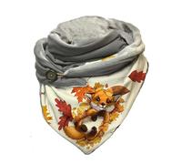 Hiseng Sciarpa Donna Invernale Grande Scaldacollo, Moda Animali Stampa Sciarpa Triangolare Vintage Sciarpe Calde Multiuso Morbido Coperta Sciarpa con Bottone (Volpe)