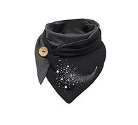 Hiseng Sciarpa Donna Invernale Grande Scaldacollo, Moda Sciarpa Triangolare Vintage Sciarpe Calde Con Stampa Multiuso Morbido Coperta Sciarpa con Bottone (Stella,135-175cm)