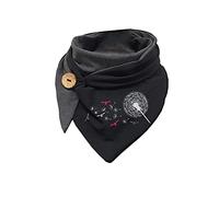 Hiseng Sciarpa Donna Invernale Grande Scaldacollo, Moda Sciarpa Triangolare Vintage Sciarpe Calde Con Stampa Multiuso Morbido Coperta Sciarpa con Bottone (Dente di leone,135-175cm)