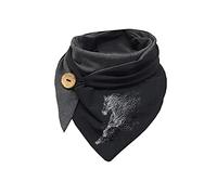 Hiseng Sciarpa Donna Invernale Grande Scaldacollo, Moda Sciarpa Triangolare Vintage Sciarpe Calde Con Stampa Multiuso Morbido Coperta Sciarpa con Bottone (Cavallo,135-175cm)