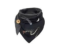 Hiseng Sciarpa Donna Invernale Grande Scaldacollo, Moda Sciarpa Triangolare Vintage Sciarpe Calde Con Stampa Multiuso Morbido Coperta Sciarpa con Bottone (Luna,135-175cm)