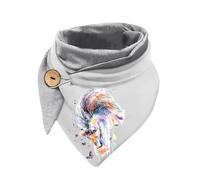 Hiseng Sciarpa Invernale Donna, Sciarpa Triangolare Morbido Leggero Scarf Calda Donna con Stampa Animalier, Multifunzione Grande Scialle Elegante Scaldacollo con Bottoni