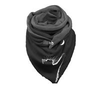 Hiseng Sciarpa Donna Invernale Grande Scaldacollo, Vintage Moda Sciarpa Triangolare Sciarpe Calde Con Stampa Multiuso Morbido Coperta Sciarpa con Bottone (148x70cm,stile gatto 8)