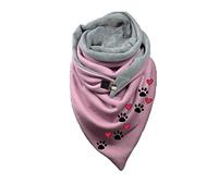 Hiseng Sciarpa Donna Invernale Grande Scaldacollo, Vintage Moda Sciarpa Triangolare Sciarpe Calde Con Stampa Multiuso Morbido Coperta Sciarpa con Bottone