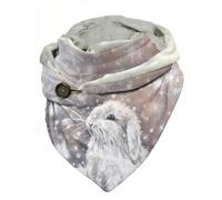 Hiseng Sciarpa Donna Invernale, Sciarpa Triangolare Animali Coniglio Stampa Calda Morbido Leggero Multifunzione Grande Sciarpe Triangolare Scialle con Bottone