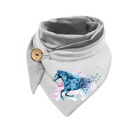 Hiseng Sciarpa Donna Invernale Grande Scaldacollo, Vintage Moda Sciarpa Triangolare Sciarpe Calde Con Stampa Multiuso Morbido Coperta Sciarpa con Bottone