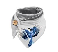 Hiseng Sciarpa Invernale Donna, Sciarpa Triangolare Morbido Leggero Scarf Calda Donna con Stampa Animalier, Multifunzione Grande Scialle Elegante Scaldacollo con Bottoni