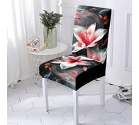Hiseng Stampa Floreale Coprisedie, Coprisedie con Schienale, Coprisedie Elasticizzato Lavabile Estraibile Coprisedie Universali, per Ristorante, Feste, Hotel Coprisedia (Fiore A,6 Pezzi)