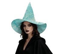 Hiseng Stile Marmo Colorato Cappello da Strega Donna e Uomo | Cappellino Pieghevole 4 Vie Elasticizzato Adulti, Cappelli Tesa Larga Trapuntatura, per Costumi Halloween e Ballo in Maschera