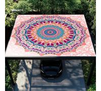 Hiseng Tenda a Vela Ombreggiante Impermeabile Rettangolo, 3D Modelli Esotici Vele Parasole da Giardino, Telo Ombreggiante Terrazzo Telo Ombra Protezione Raggi UV 95% (Rosa,1.8x1.8m)
