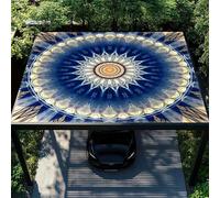 Hiseng Tenda a Vela Ombreggiante Impermeabile Rettangolo, 3D Modelli Esotici Vele Parasole da Giardino, Telo Ombreggiante Terrazzo Telo Ombra Protezione Raggi UV 95% (Blu,1.5x1.5m)