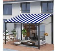 Hiseng Tenda a Vela Ombreggiante Impermeabile Rettangolo Quadrata, Stampa Strisce Vele Parasole da Giardino Protezione Raggi UV 95% Telo Ombreggiante Terrazzo con 4 Corde (Blu scuro,1.8x1.8m)