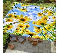 Hiseng Tenda a Vela Ombreggiante Impermeabile Rettangolo, Stampe di Paesaggi Vele Parasole da Giardino Protezione Raggi UV 95% Telo Ombreggiante Terrazzo Telo Ombra (Cielo,1.8x1.8m)
