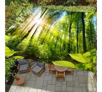 Hiseng Tenda a Vela Ombreggiante Impermeabile Rettangolo, Stampe di Paesaggi Vele Parasole da Giardino Protezione Raggi UV 95% Telo Ombreggiante Terrazzo Telo Ombra (Verde,1.5x1.5m)
