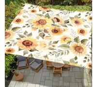 Hiseng Tenda a Vela Ombreggiante Impermeabile Rettangolo, Stampe di Paesaggi Vele Parasole da Giardino Protezione Raggi UV 95% Telo Ombreggiante Terrazzo Telo Ombra (Girasole,2x2.4m)