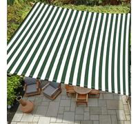 Hiseng Tenda a Vela Ombreggiante Impermeabile, Serie con Motivo a Strisce Sulla Spiaggia Vele Parasole da Giardino,Telo Ombreggiante Terrazzo Telo Ombra Protezione Raggi UV 95% (Verde,2x2m)