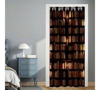 Hiseng Tenda per Porta per La Privacy, Separe Divisorio Interno, Stampe da Scaffale Tende Oscuranti per Porta con Occhielli, per Biblioteca, Libreria, Armadio, Soggiorno (Scaffale 1,116x137cm)