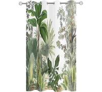 Hiseng Tende da Esterno con Anelli 1 Pezzi Stampa Pianta Foglia Tende da Sole per Esterno Tenda Oscurante Impermeabile per Balcone Giardino Pergola Protezione e Privacy (132x182cm,Tropicale)