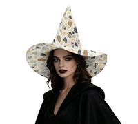 Hiseng Texture Pietra Colorata Cappello da Strega Donna e Uomo | Cappellino Pieghevole 4 Vie Elasticizzato Adulti, Cappelli Tesa Larga Trapuntatura, per Costumi Halloween e Ballo in Maschera