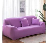Hiseng Tinta Unita Copridivano 1 2 3 4 Posti, Copridivano Elasticizzato, Universale Copridivano con 2 Federe Spandex Antiscivolo Copri Divano (3 posti,Viola Chiaro)