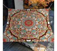 Hiseng Toldo Vela de Sombra Impermeable Rectangular,Estampado de Mandala Marrón Velas de Sombra para Patio Toldo Exterior Terraza Protección Rayos UV 95% Velas Parasol para Jardín (Marrone 3,2x2.4m)