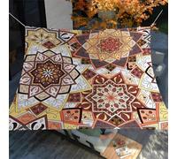 Hiseng Toldo Vela de Sombra Impermeable Rectangular,Estampado de Mandala Marrón Velas de Sombra para Patio Toldo Exterior Terraza Protección Rayos UV 95% Velas Parasol para Jardín (Marrone 6,1.5x1.5m)