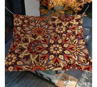 Hiseng Toldo Vela de Sombra Impermeable Rectangular,Estampado de Mandala Marrón Velas de Sombra para Patio Toldo Exterior Terraza Protección Rayos UV 95% Velas Parasol para Jardín (Marrone 5,1.5x1.5m)