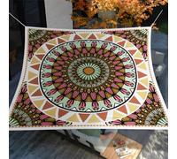 Hiseng Toldo Vela de Sombra Impermeable Rectangular,Estampado de Mandala Marrón Velas de Sombra para Patio Toldo Exterior Terraza Protección Rayos UV 95% Velas Parasol para Jardín (Marrone 2,2x2m)