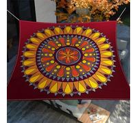 Hiseng Toldo Vela de Sombra Impermeable Rectangular,Estampado de Mandala Marrón Velas de Sombra para Patio Toldo Exterior Terraza Protección Rayos UV 95% Velas Parasol para Jardín (Marrone 7,2x2.4m)