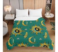 Hiseng Trapunta 2.5 Tog Stile Artistico, Leggero Copriletto Matrimoniale Singolo, Trapunta, Morbida Trapuntino in Microfibra, per Primaverile Estivo (sole e verde,230 * 260cm)