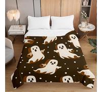 Hiseng Trapunta Leggero Copriletto Matrimoniale Singolo, 2025 Trapunta, Morbida Trapuntino in Microfibra, per Primaverile Estivo, Halloween (Fantasma Grigio,150x200cm)