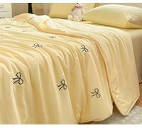 Hiseng Trapunta Leggero Copriletto Matrimoniale Singolo, 2026 Trapunta, Morbida Trapuntino in Microfibra, per Primaverile Estivo, Colore Puro (Giallo,150x200cm)