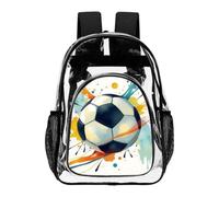 Hiseng Zaino Trasparente per Scuola, Lavoro e Concorsi (Calcio 12,43X32.5cm)