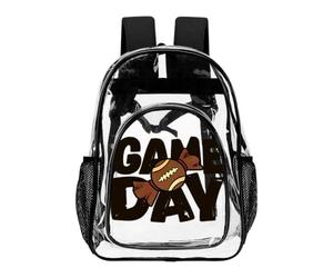 Hiseng Zaino Trasparente per Scuola, Lavoro e Concorsi (Pallone rugby 4,43X32.5cm)