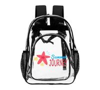 Hiseng Zaino Trasparente per Scuola, Lavoro e Concorsi (Stella Marina) | Zainetto Trasparente in PVC Impermeabile Leggero con Tasca a Rete e Spallacci Imbottiti per Uomo e Donna, Stampa Estiva 3D