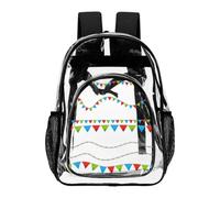 Hiseng Zaino Trasparente per Scuola, Lavoro e Concorsi (Triangolo) | Moderna Zainetto Trasparente in PVC Impermeabile Leggero con Tasca a Rete e Spallacci Imbottiti per Uomo e Donna