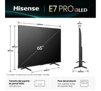 Hisense TV 65" QLED 4K 144Hz 2025 65E7Q PRO, Smart TV VIDAA U8, Dolby Vision IQ, HDR 10+ Adaptive, 144hz Game Mode PRO, Dolby Atmos, Alexa Built-in, VIDAA Voice, Tuner DVB-T2/S2 HEVC 10, lativù 4K